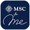 MSC for Me logo on a dark blue background | MSC Cruises MSC for Me logo on a dark blue background | MSC Cruises